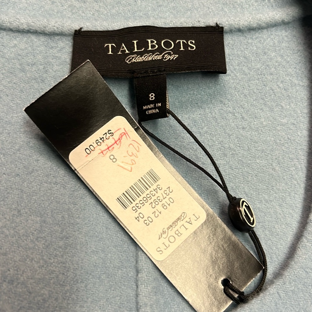 NWT Talbots Pastel Blue Ruffle Front Grace Fit Wool Jacket - Picture 15 of 16
